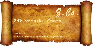 Závodszky Csaba névjegykártya